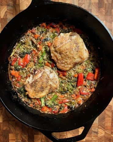 One-Pot Creamy Chicken and Rice Bake