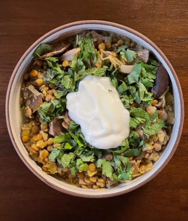 Shiitake Mushroom Stew with Lentils and Leeks