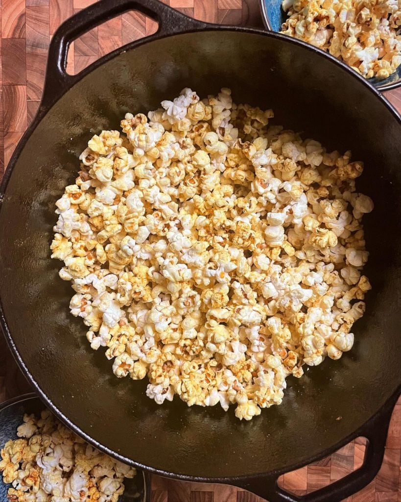 Dutch Oven Curry-Butter Popcorn