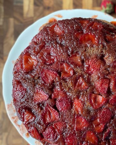 Strawberry Upside-Down Skillet Cake