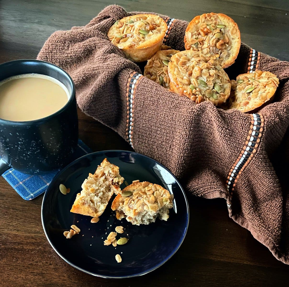 Maple Nut and Fig Sourdough Muffins