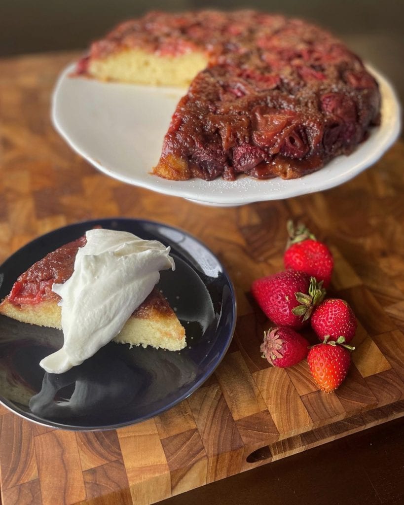 Strawberry Upside-Down Skillet Cake