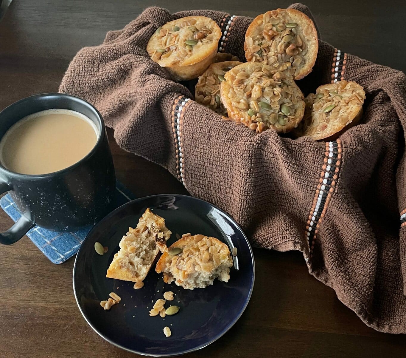 Maple Nut and Fig Sourdough Muffins