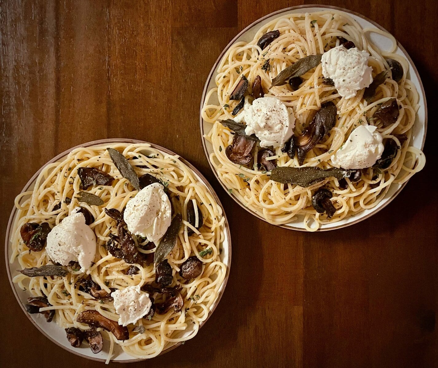 Lemony Pasta with Crispy Mushrooms & Sage