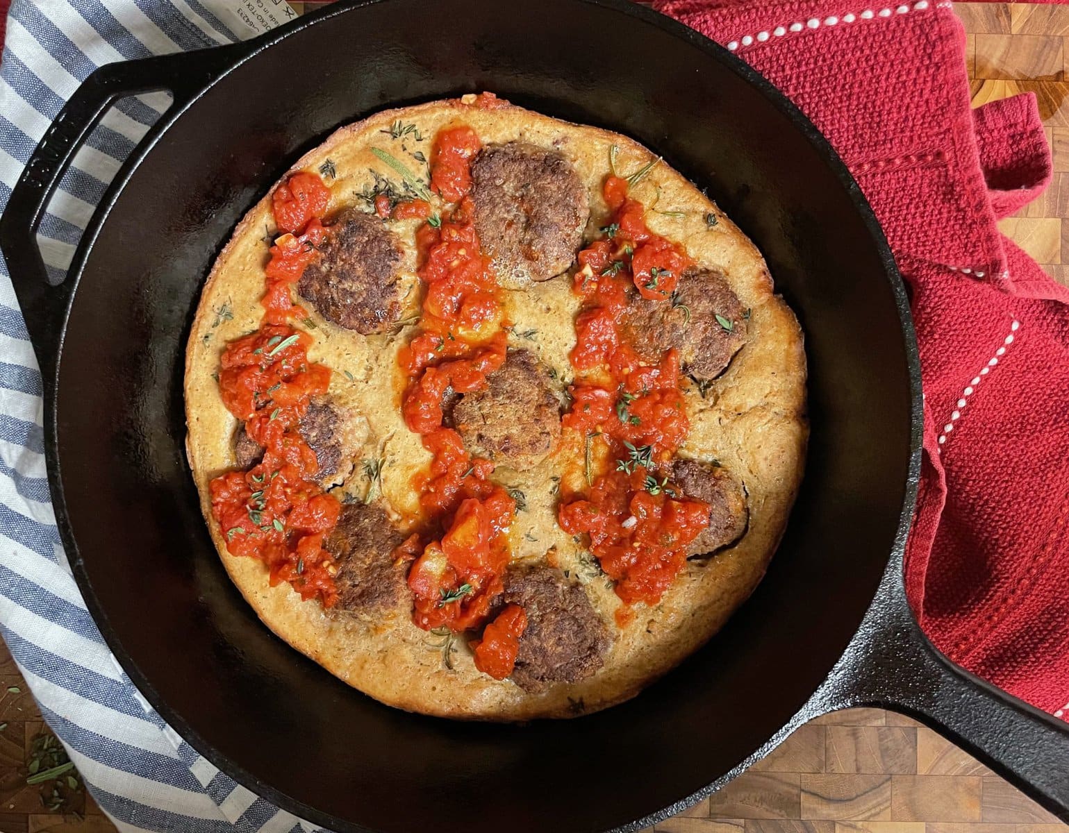 Sourdough Toad-in-the-Hole with Meatballs & Marinara