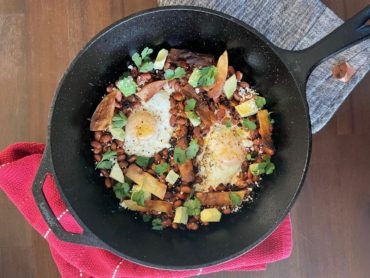 Eggs with Chorizo, Beans, and Crispy Tortillas