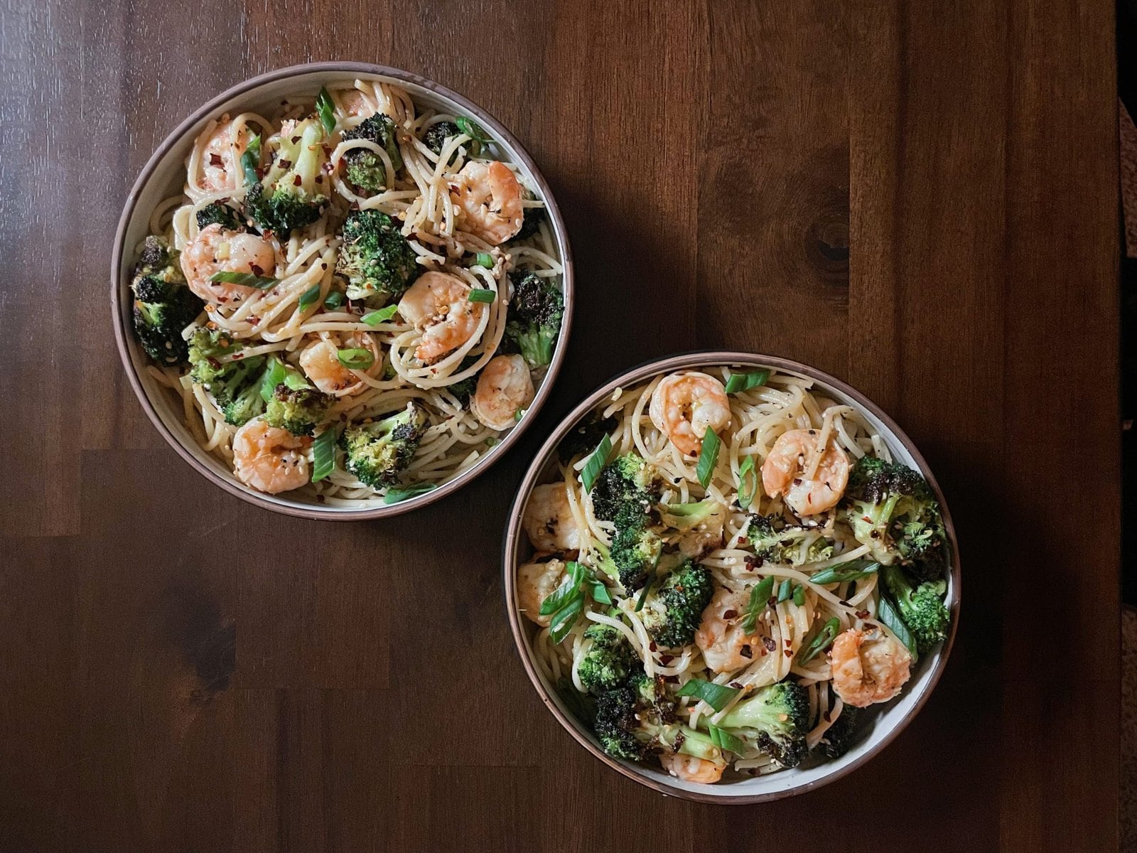 Sesame-Ginger Noodles with Shrimp and Broccoli