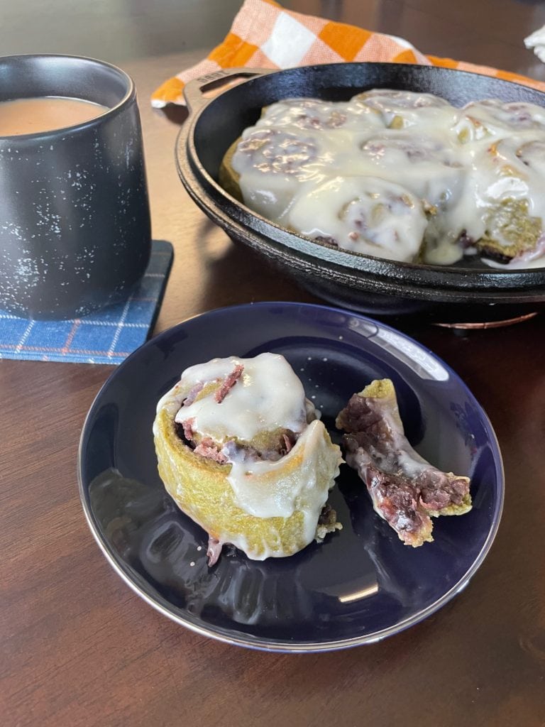 Matcha and Red Bean Sourdough Morning Buns