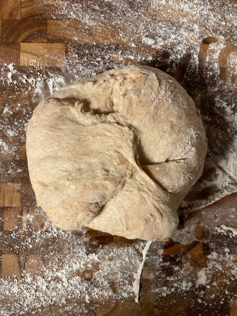 50% Whole Wheat No-Knead Sourdough Bread