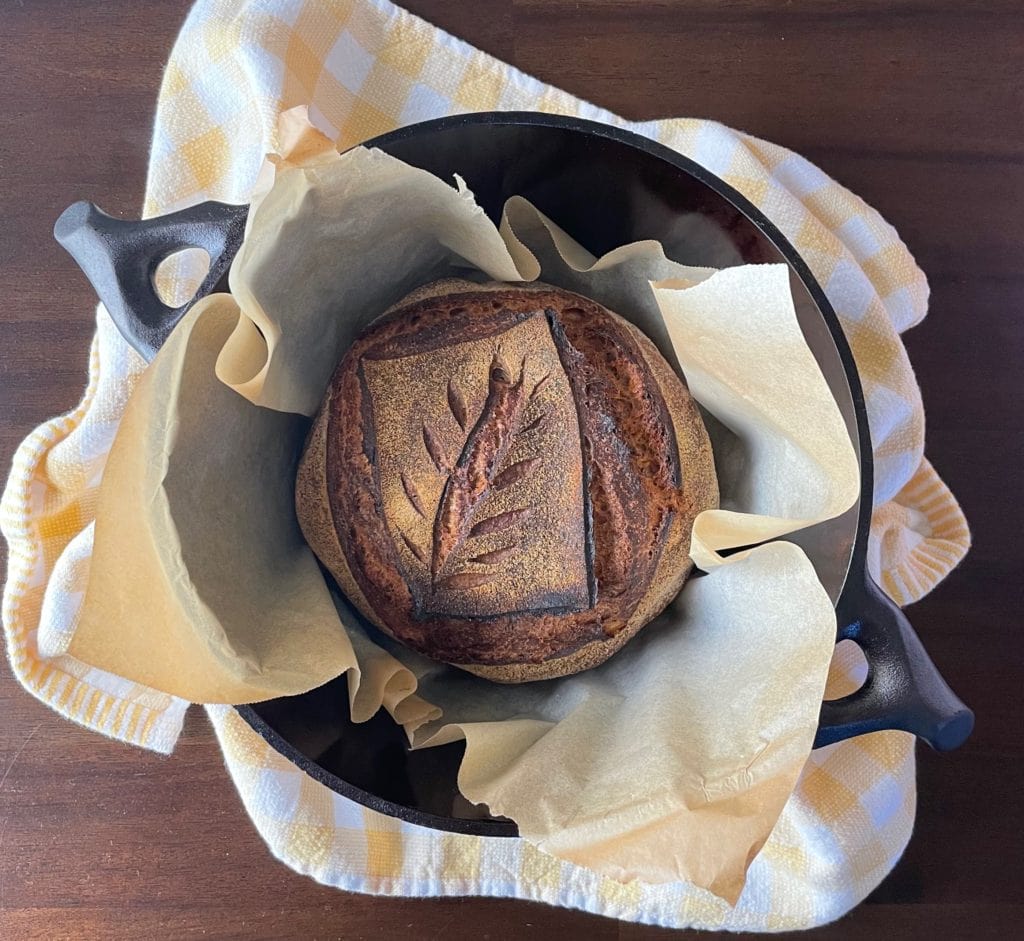 50% Whole Wheat No-Knead Sourdough Bread