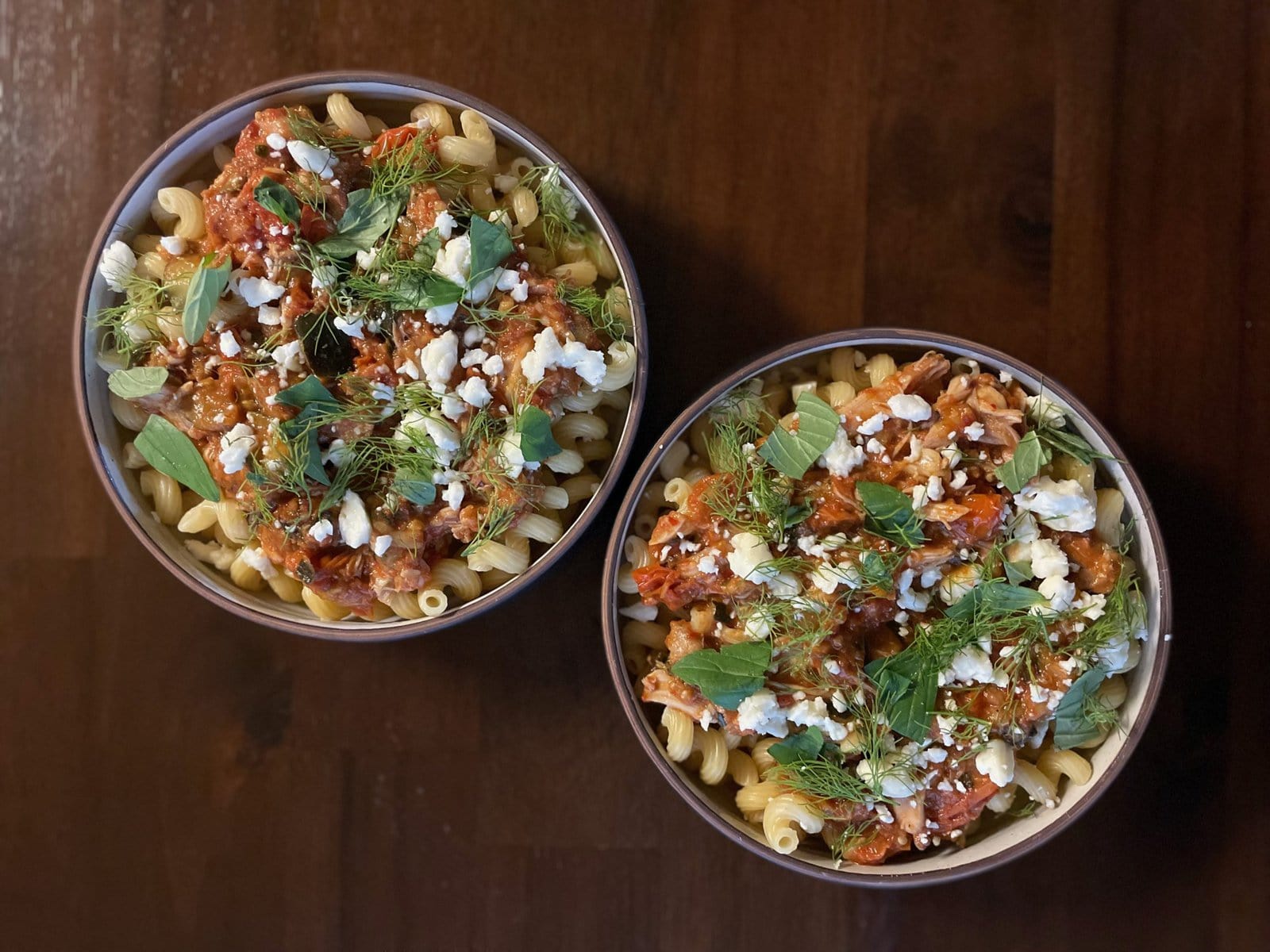 Braised Chicken, Tomato, and Squash Pasta