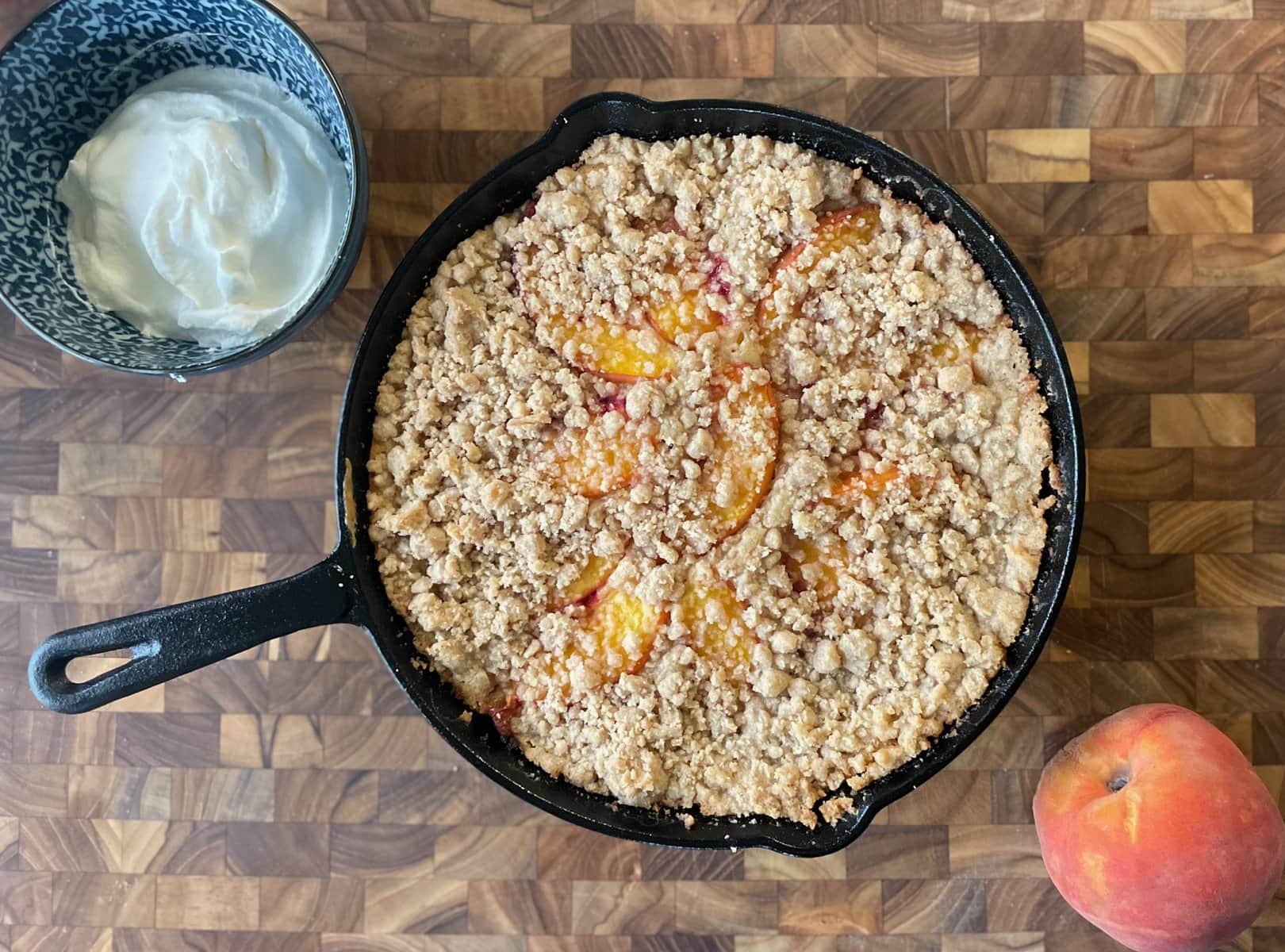 Sourdough Peach Crumble Pancake