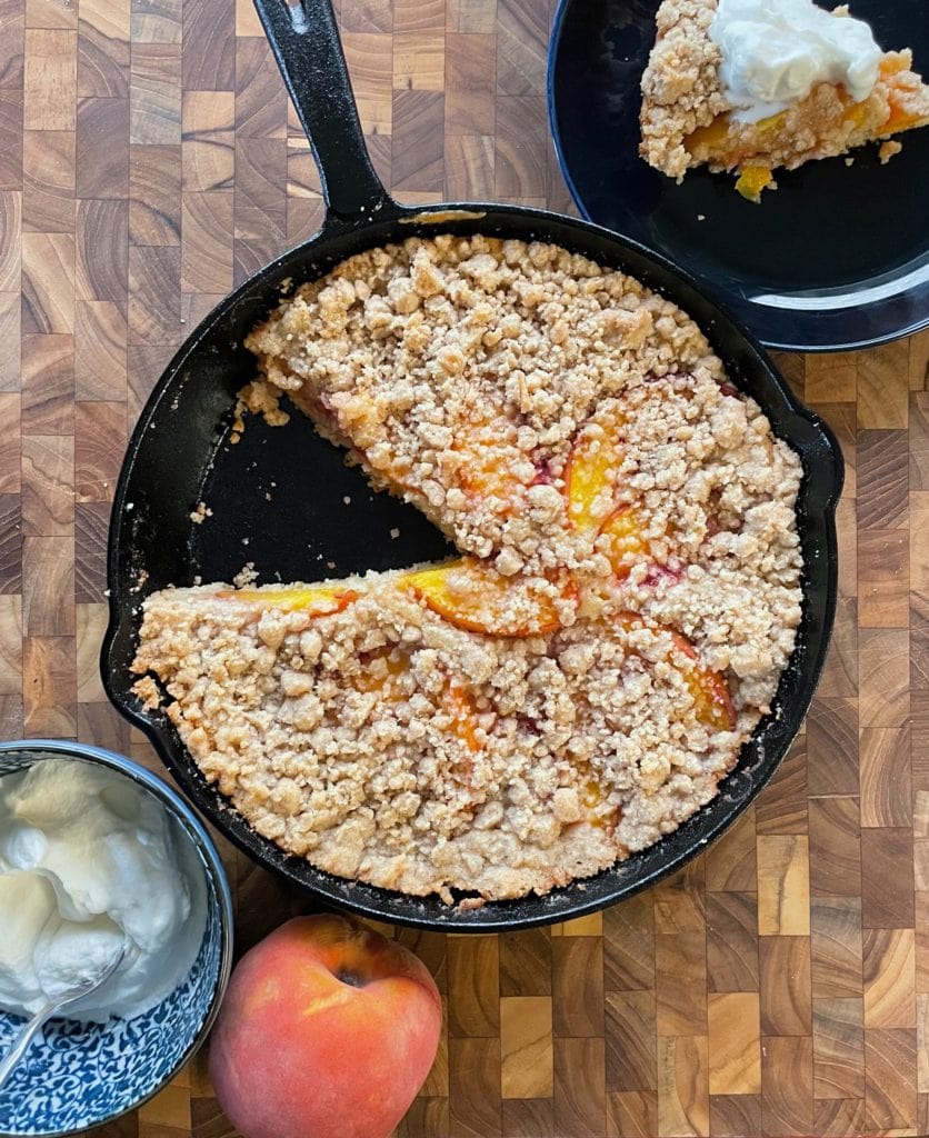 Sourdough Peach Crumble Pancake