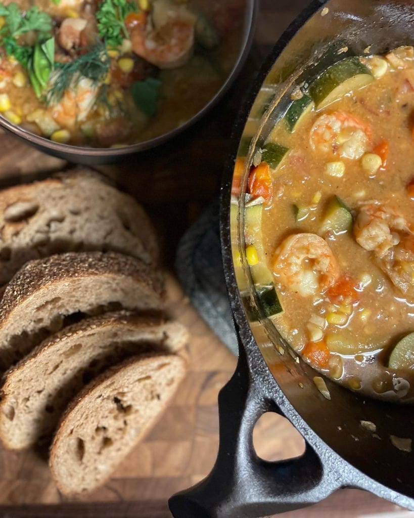 Summer Corn Chowder with Shrimp