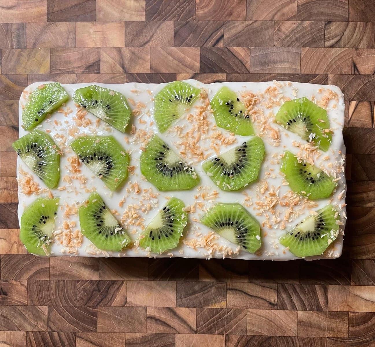 Kiwi, Lime, and Coconut Sourdough Snack Cake