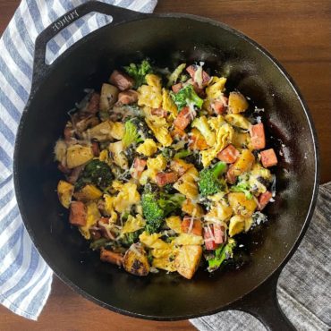 Spam Scramble with Broccoli and Potatoes