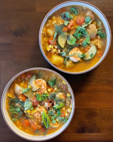 Summer Corn Chowder with Shrimp