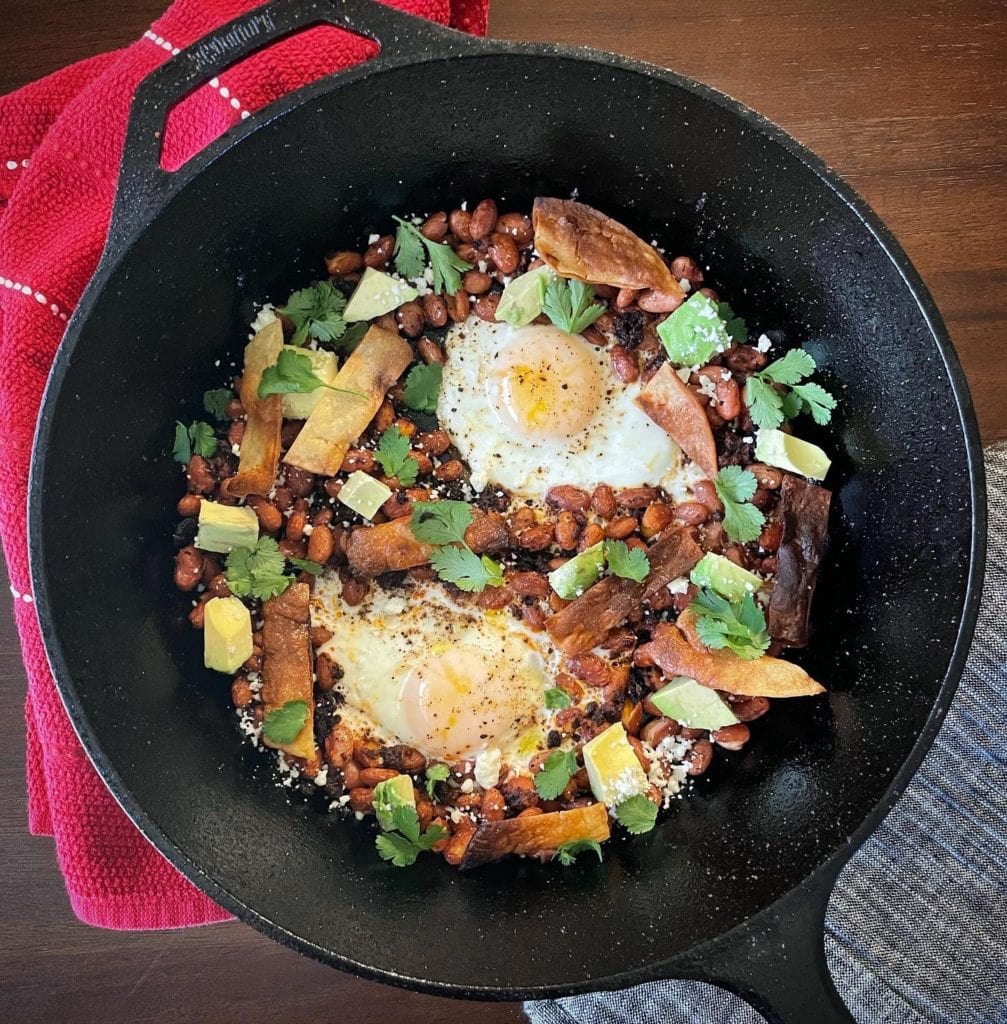 Eggs with Chorizo, Beans, and Crispy Tortillas