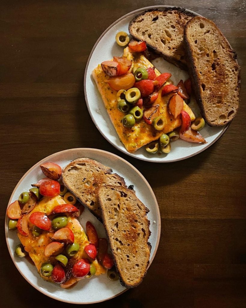 Citrusy Salmon with Radishes and Olives