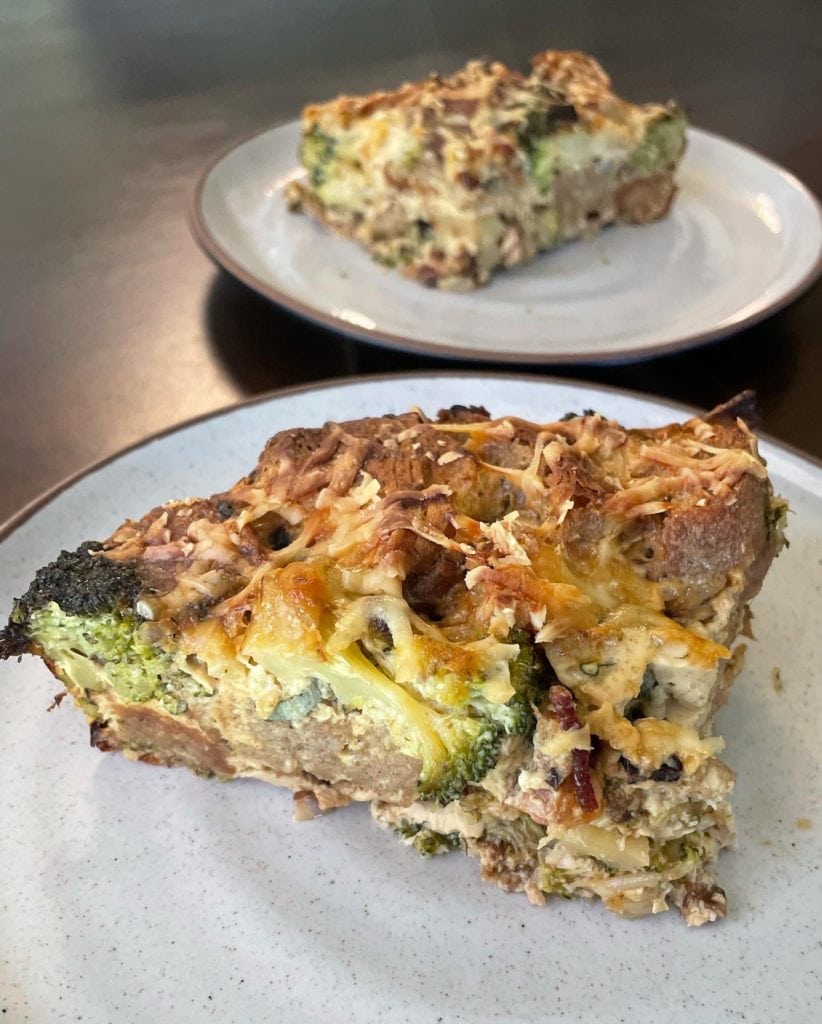 Broccoli and Bacon Sourdough Strata