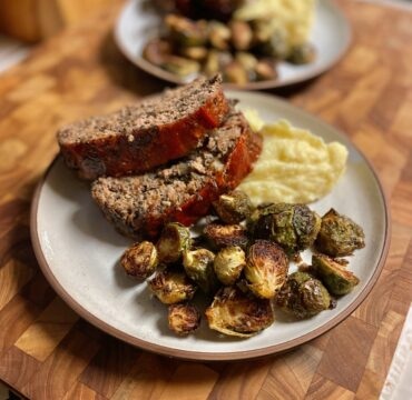 Mushroom Meatloaf with Brussels Sprouts