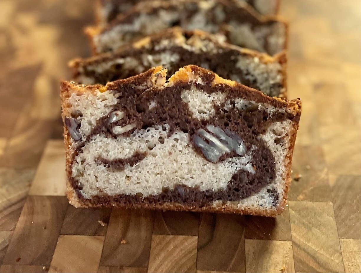 Sourdough Marble Loaf Cake