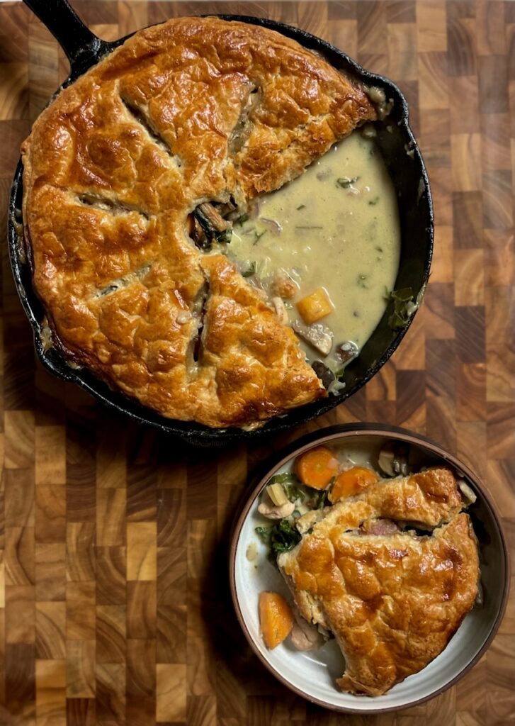 Skillet Chicken Pot Pie with Chard