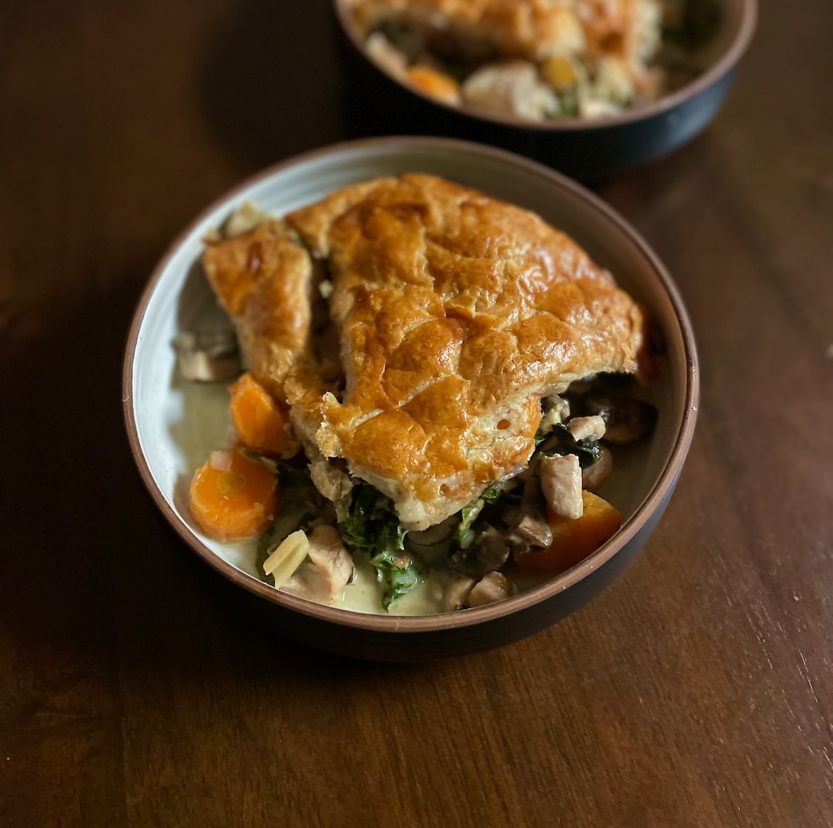 Skillet Chicken Pot Pie with Chard