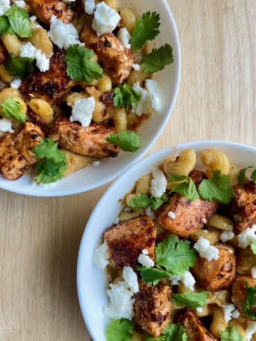 Pasta with Zucchini Sauce and Chili Crisp Salmon