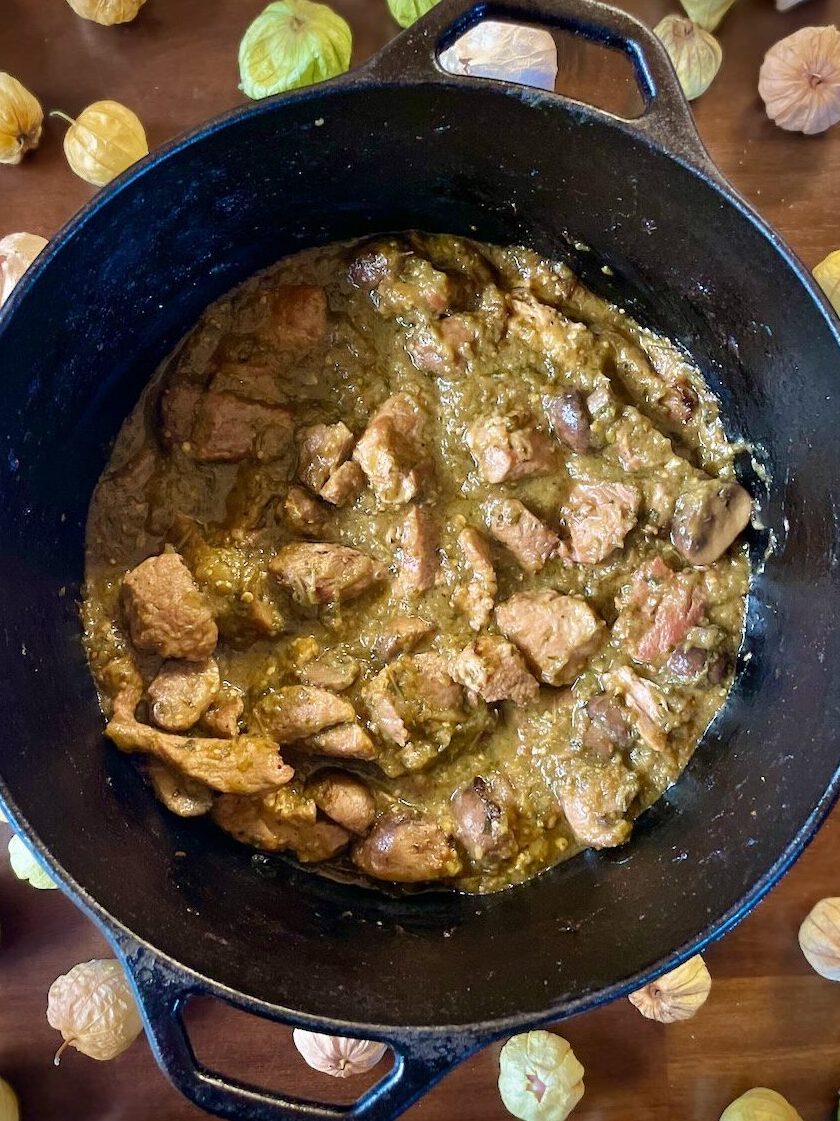 Chile Verde with Pork and Mushrooms