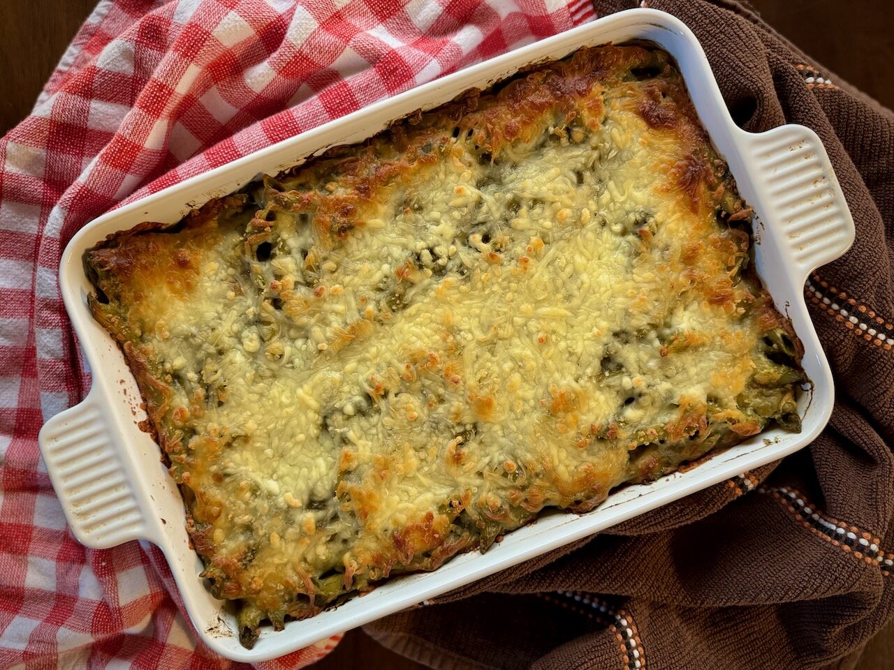 Chicken Pasta Bake with Green Sauce